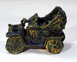 クラシックカー造形織部焼灰皿