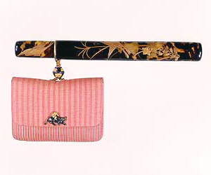 紅唐棧腰差たばこ入れ