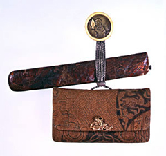 木綿散縫提げたばこ入れ