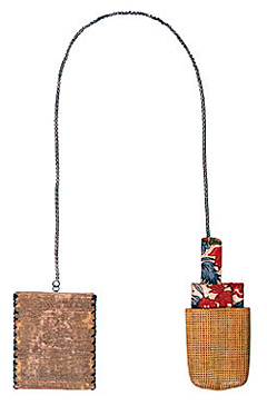 木綿籐花結組袂落し　十の字阿蘭陀更紗懐中たばこ入れ