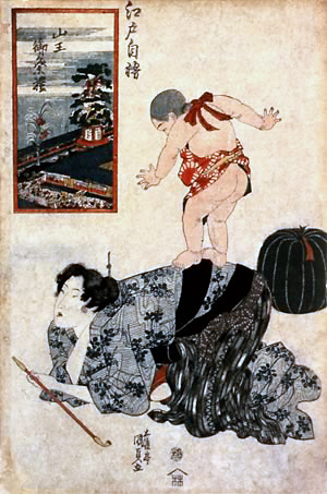 歌川国貞画「江戸自慢　山王御祭礼」