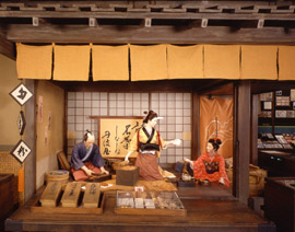 江戸時代のたばこ屋（屋復元模型）