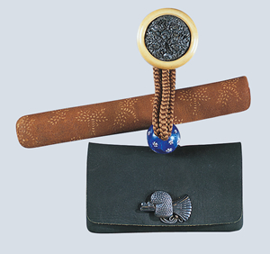 Dark green dyed leather tobacco pouch