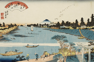 Eight Scenes form Edo Geese Flying-Down at Sumida-Rive