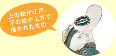上の絵が江戸、下の絵が上方で描かれたもの