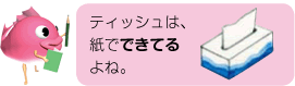ティッシュは、紙でできてるよね。