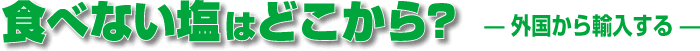 食べない塩はどこから? ー外国から輸入するー