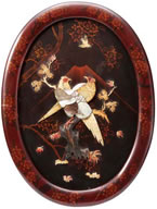 富士山に雉図飾額