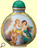 ガラス胎琺瑯彩製西洋婦人模様鼻煙壺