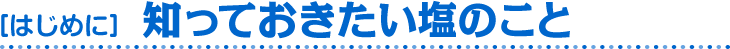 ［はじめに］知っておきたい塩のこと