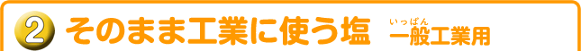 ②そのまま工業に使う塩 一般工業用