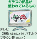 ガラスの部品が使われているもの テレビ(液晶パネルやブラウン管)
