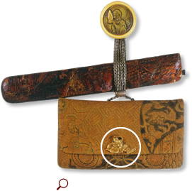 木綿散縫提げたばこ入れ