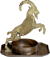 ヤギ形灰皿付　金属製シガーカッター