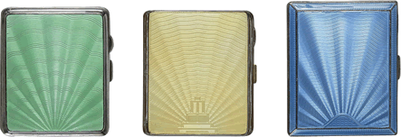 エナメル仕上げ金属製シガレットケース　イギリス　1930年代