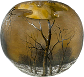 「冬景色」ガラス製灰皿　ドーム兄弟作 フランス