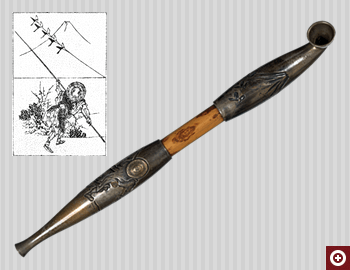 「富士山に鳥刺図きせる」