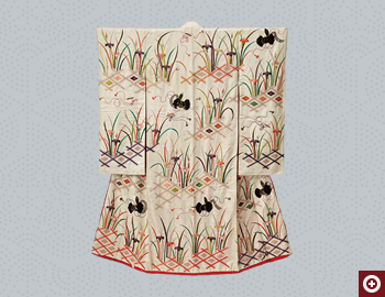 業平菱に杜若冠文様打掛