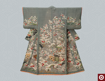 雪中閑居文様小袖