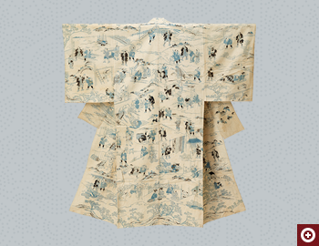 膝栗毛文様浴衣