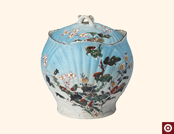 花卉図シュガーポット