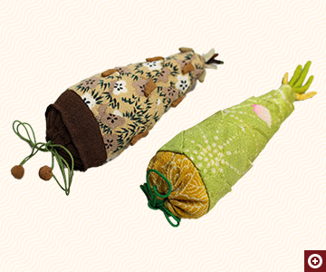 春のちりめん細工 竹の子袋