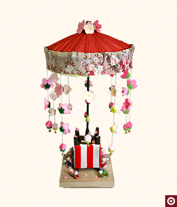 春の宴　桜の花の傘飾り
