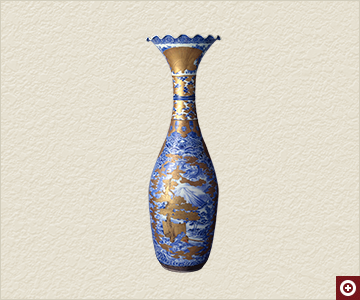 染付蒔絵御所車文大花瓶 有田ポーセリンパーク蔵