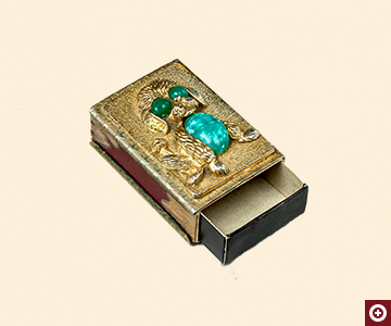 犬レリーフ入り金属製マッチケース　1940年 アメリカ