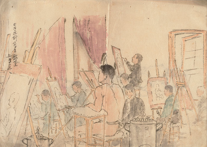 日本画家写生教室　五月三日 明治30～34年（1897～1901）　愛媛県美術館