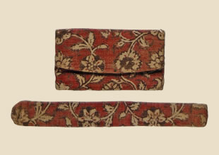 唐花更紗女持ち懐中たばこ入れ