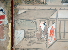 浅草寺境内図屏風に描かれた「たばこ屋」