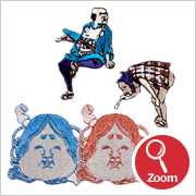 ワッペン（おかめ）、ワッペンセット（東海道五十三次）